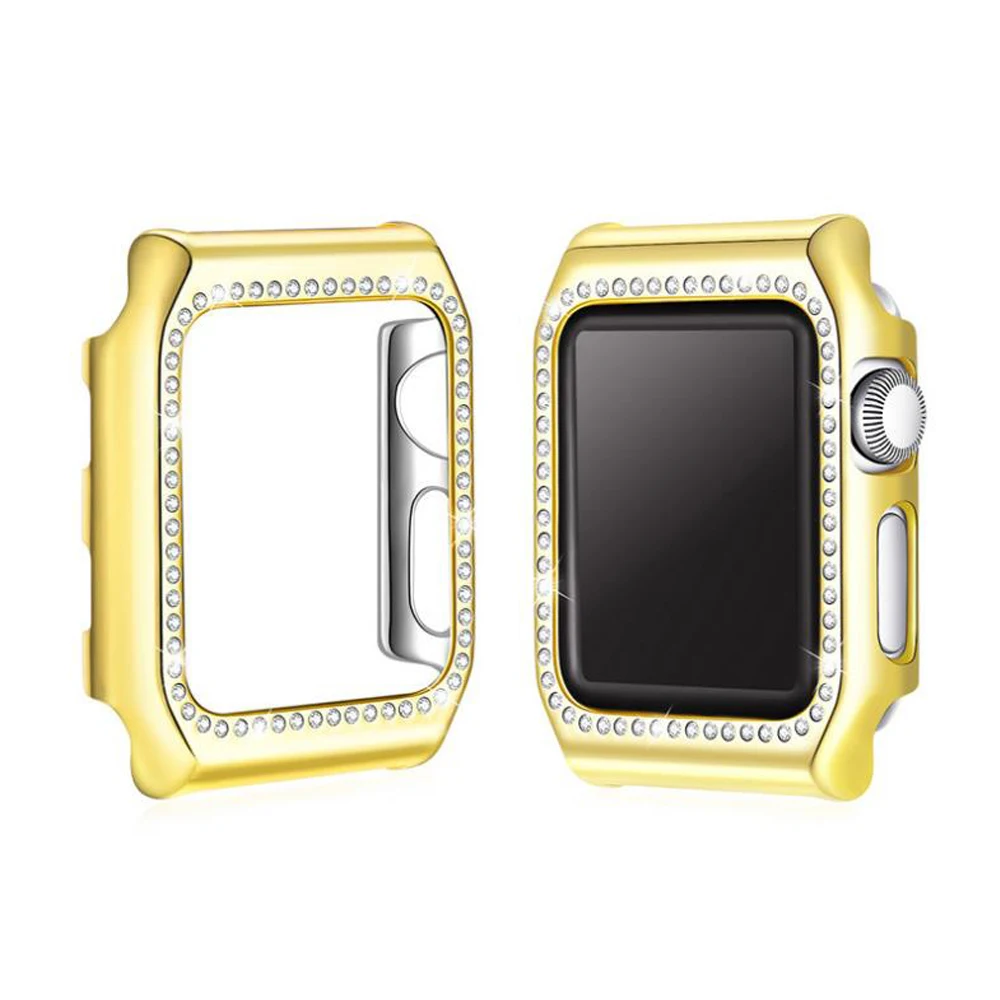 Алмазная крышка для Apple Watch Case 42 мм 38 iWatch band Crystal защитный чехол бампер watch 3 2 1