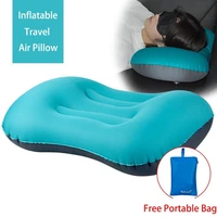 inflatable air travel pillow portable neck nursing tpu fabric trip pillow therapy anti snore massage pillow