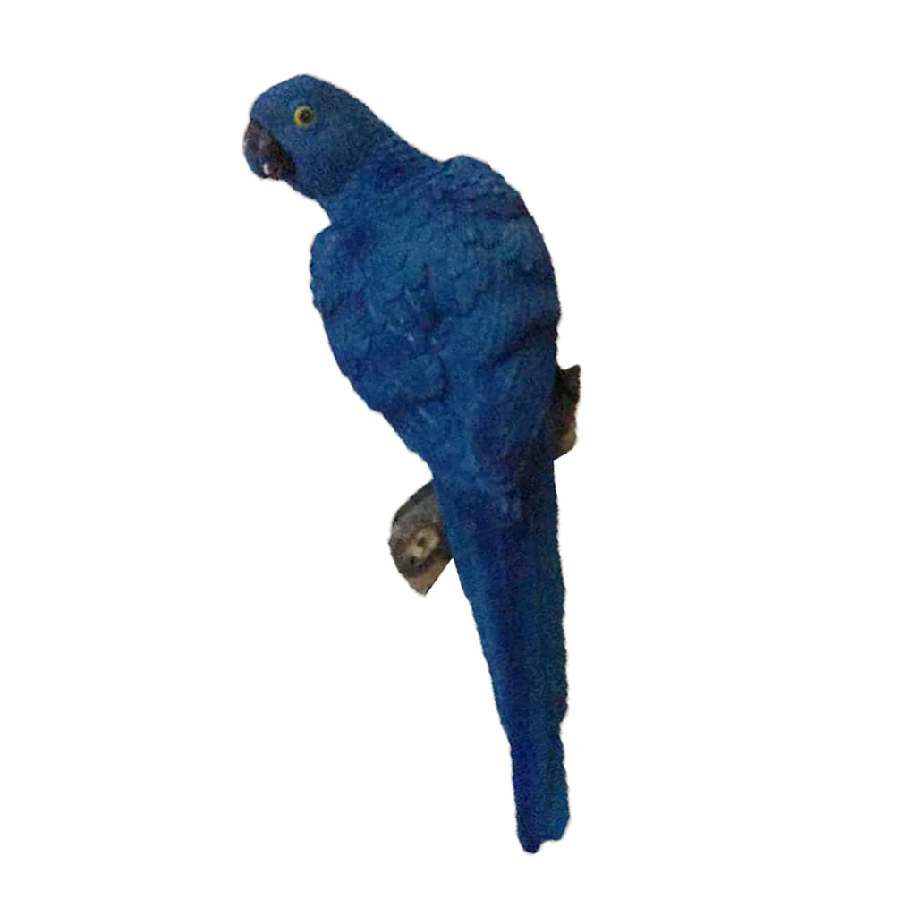 35cm Blue 20 стилей, искусственная птица, смола, большая статуя попугая, птица, для двора, дерева, газона, орнамент, подвесная скульптура, украшение для дома, сада, ремесло - Цвет: 35cm Blue