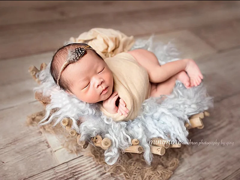 Креативный ручной работы деревянный newbornphoto реквизит infantile Гладкий филиал для