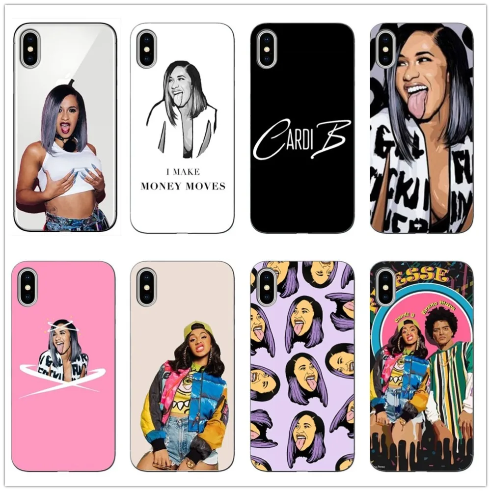 Модные мягкие ТПУ чехлы Nova Cardi B с язычком чехол для телефона iPhone 5 11 11PRO MAX SE 6 6S Plus 7