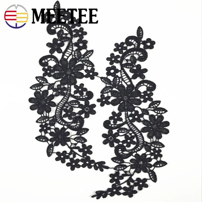 MEETEE 4 шт. DIYhandmade одежда аксессуары кружева полиэстер черный белый воротник