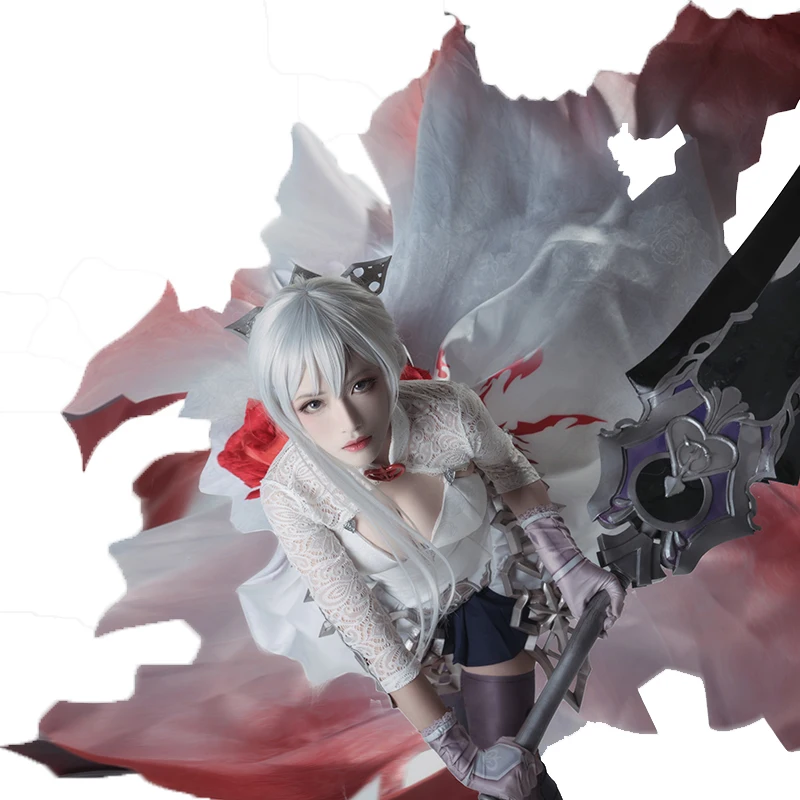 Косплей игра SINoALICE белый снег вышивка бутон шелк чисто белое платье Cos Одежда|cosplay