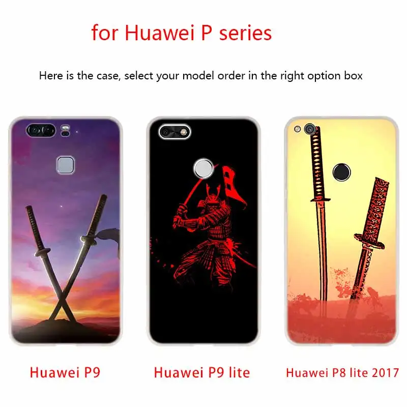 Японский самурайский меч силиконовый мягкий чехол для Huawei P50 P40 P10 P20 P30 Lite Pro P Smart Z