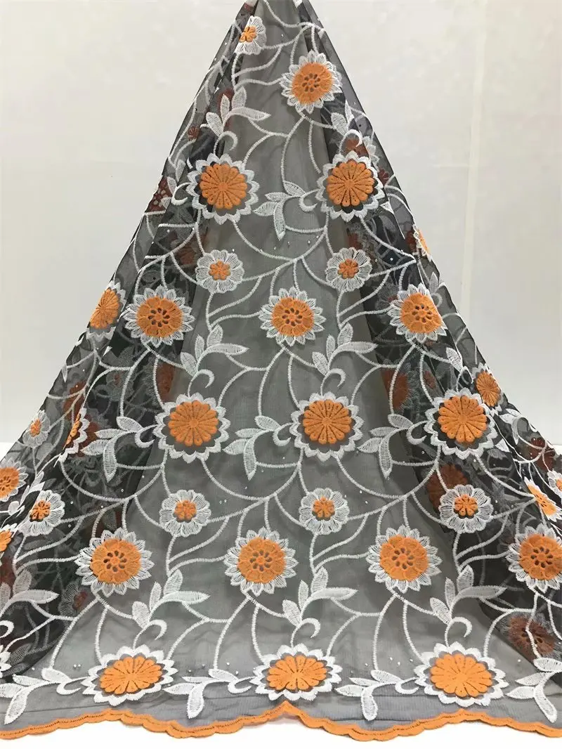 NEW African lace fabric 2019 high quality african French tulle with stone guipure nigerian fabrics 5 yards YYZ8 | Дом и сад