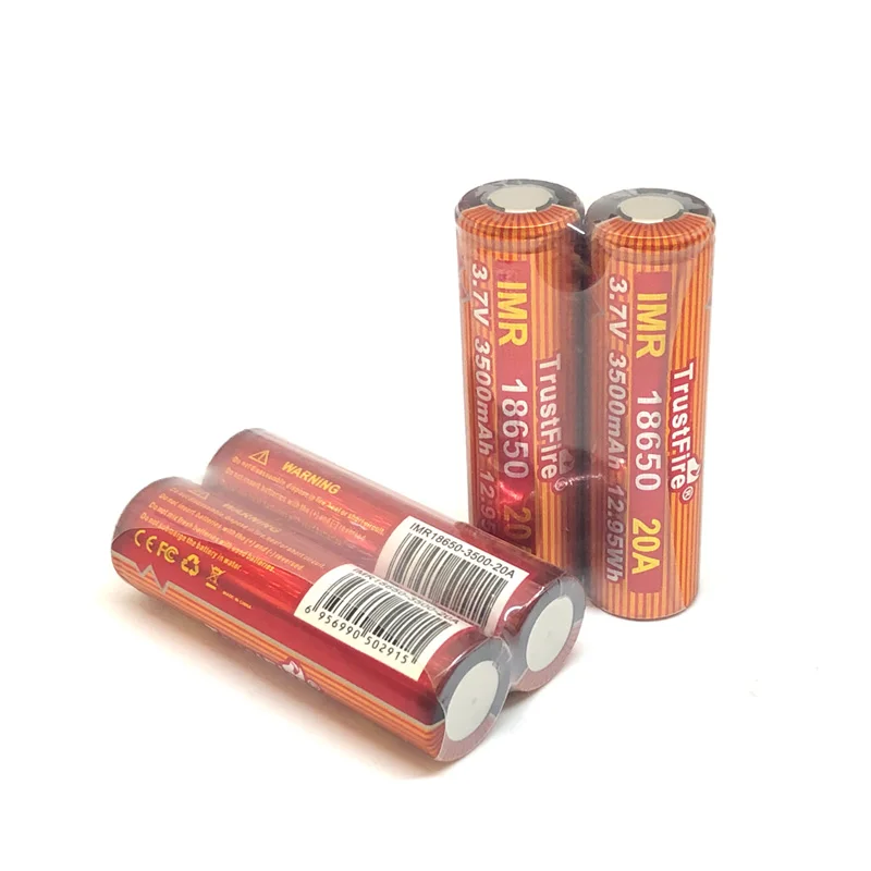 TrustFire IMR 18650 литиевая батарея 20A 3,7 V 3500mAh 12.95Wh высокочастотные аккумуляторные батареи для электронной сигареты светодиодный фонарик