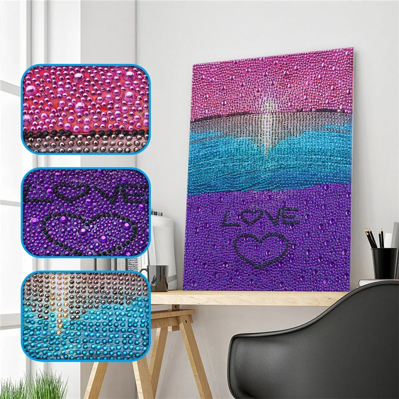 Алмазная картина сценическая 5D алмазная вышивка красочные приморские любовь