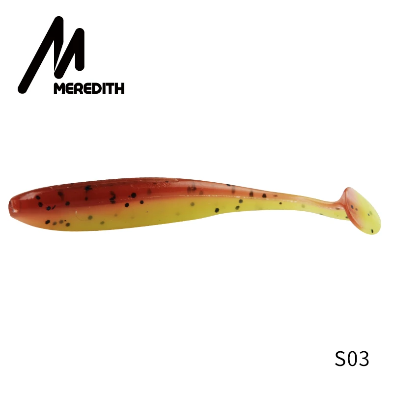 Классические мягкие приманки Meredith Easy Shiner, 10 см/4,8 г, 7 шт./лот, плавающие приманки, искусственные силиконовые приманки, рыболовные снасти, рыболовные приманки - Цвет: S03