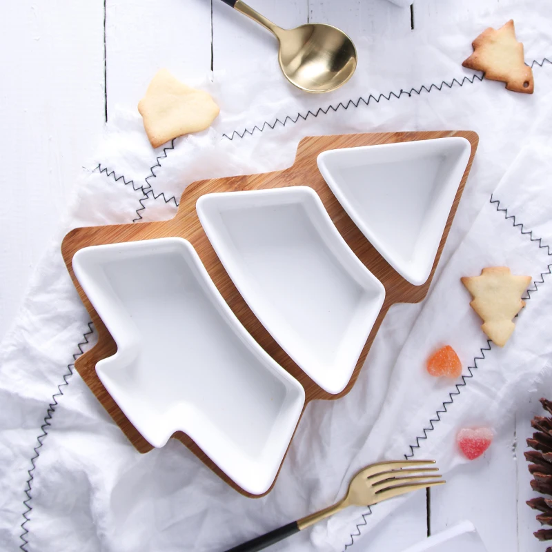 Творческие керамика и бамбука дерева 3 предмета в комплекте из Рождество елка