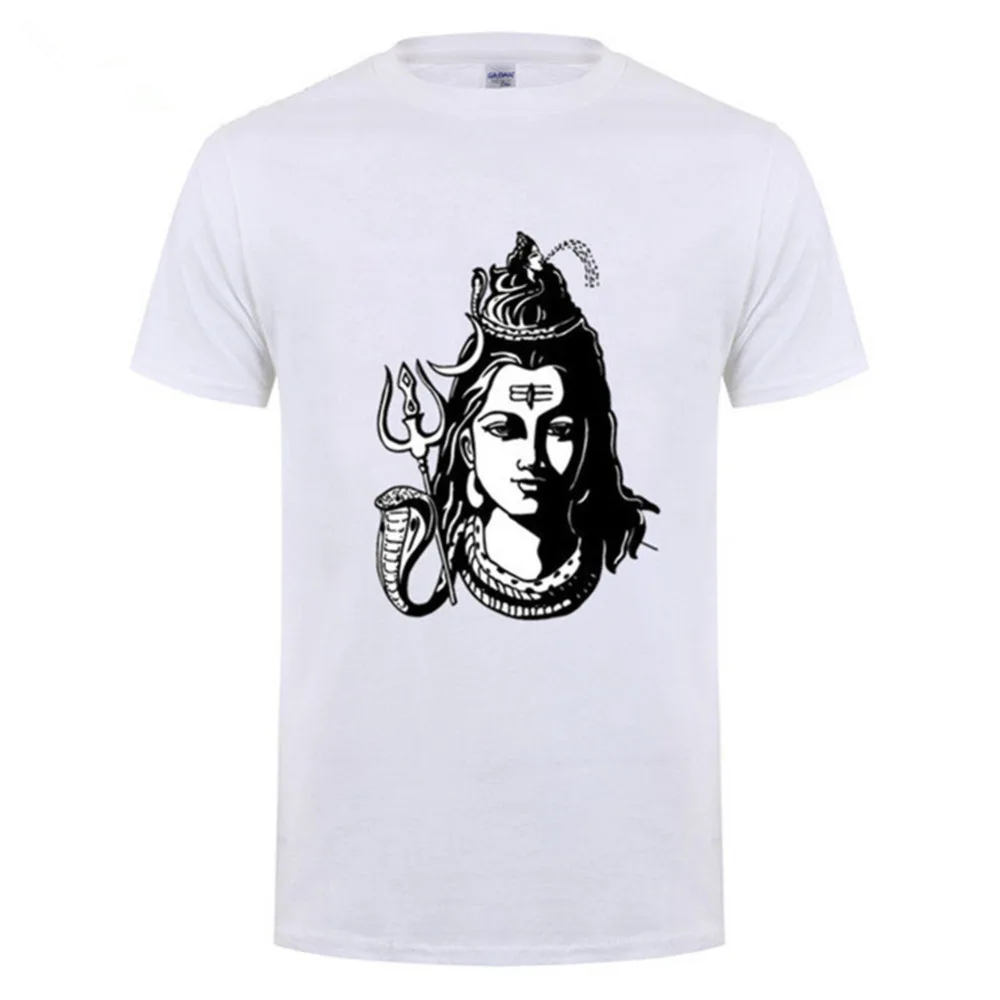 Забавные индуистские футболки Shiva The God мужские с короткими рукавами и круглым