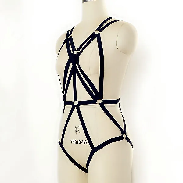 Сексуальная Женская Черная обвязка для тела нижнее белье Корсеты с сексуальными