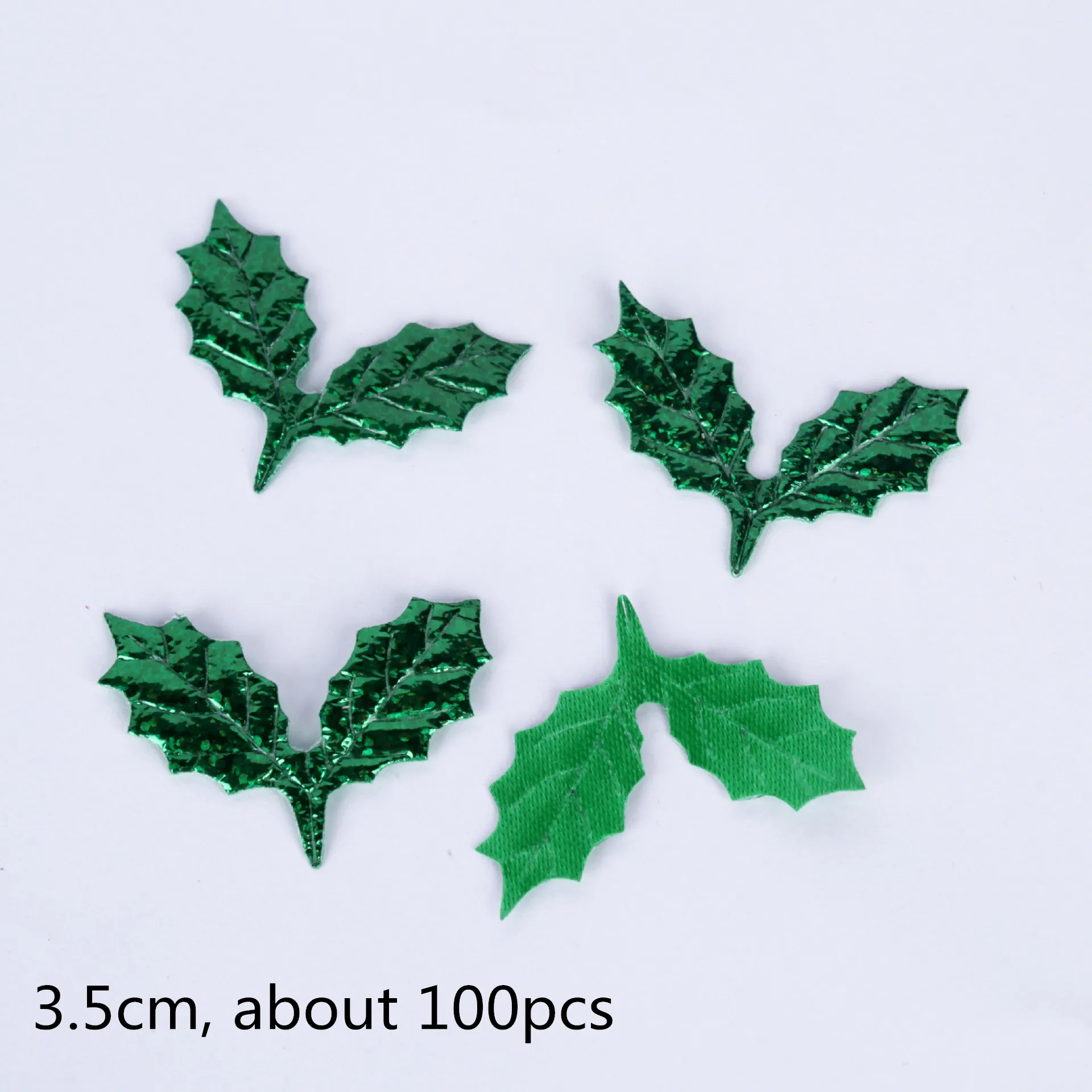 3.5cm 100 шт., искусственные листья, ягоды Холли, рождественская елка, украшения, кулон, сделай сам, ручная работа, рождественские поделки, подарочные аксессуары - Цвет: 3.5cm