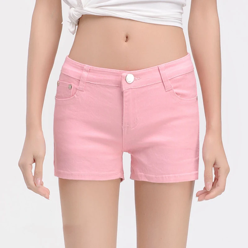 Pink KarSaNy/белые джинсовые шорты, женские летние эластичные мини шорты, женские повседневные шорты, женские джинсовые шорты, женские летние шорты - Цвет: Pink