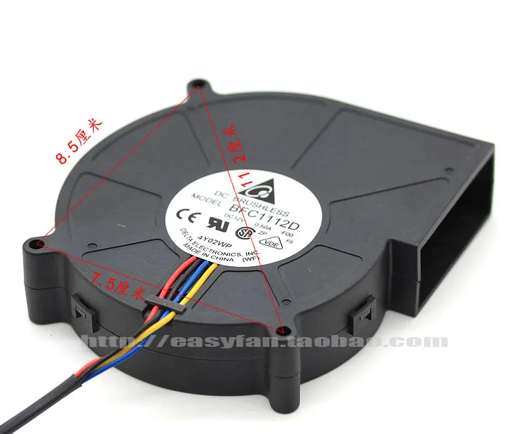 Вентилятор охлаждения сервера Detla Electronics BFC1112D F00 DC 12 В 110 а 110x25 мм|blower fan|12v dc blower