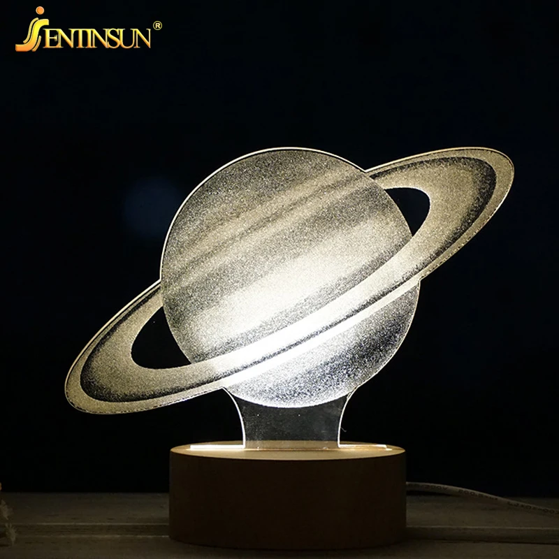 Творческий 3D Мультфильм Эльза Анна ночник Рождество олень лунный свет Galaxy