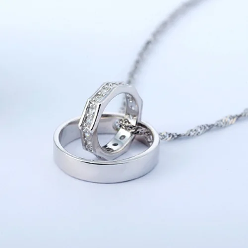 M&ampW JEWELRY Handmade 925 sterling silver jewelry new concentric pendant couple Valentine 's Day gift | Украшения и
