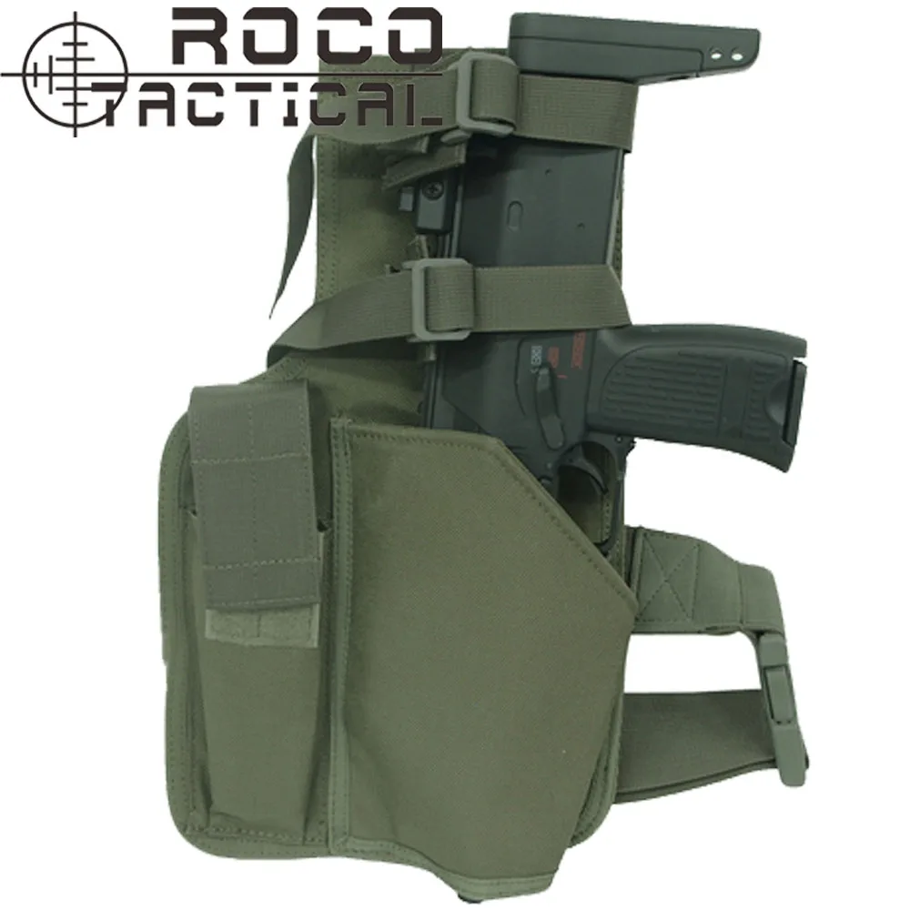 ROCOTACTICAL Warrior Swat MP9 ножная кобура с подсумок военный Molle ручной пистолет кобура из Cordura 1000D нейлон