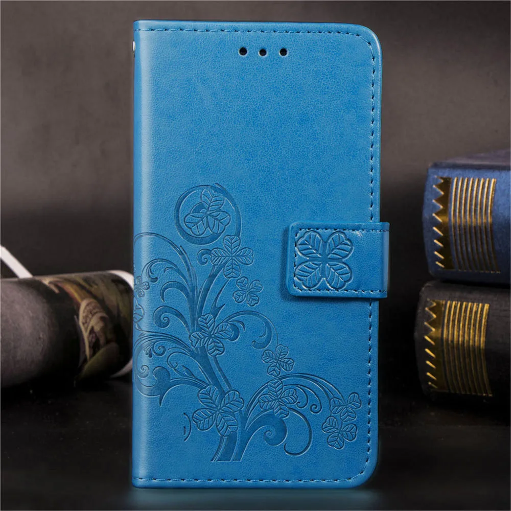 Для Redmi Note 7 чехол s Роскошный четырехлистный клевер тиснение цветок кошелек для