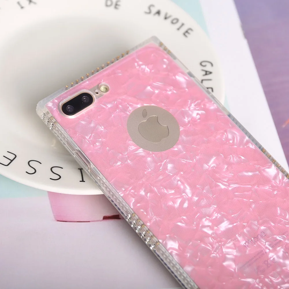 Чехол Coque для iphone 8plus 7 6 6S Plus X XS 5 5S SE раковины блестящая задняя крышка чехол 8