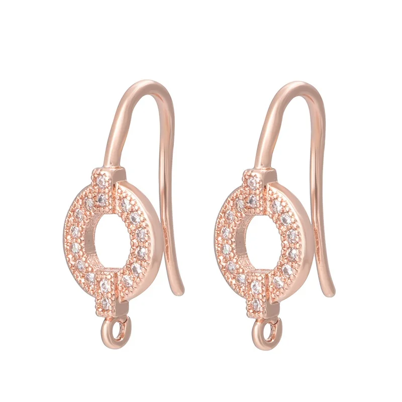 rose gold 9 видов стилей, новые серьги с ушками, циркониевые серьги, Ювелирная фурнитура для рукоделия, женские жемчужные серьги с кисточками, аксессуары для ювелирных изделий - Цвет: rose gold