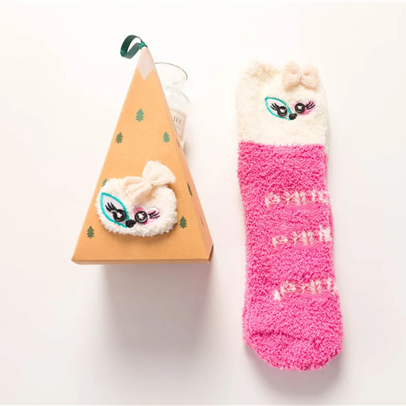 

Gift Box Winter Warm Cute Christmas Socks Cartoon Animals Elk Snowman Meias Funny Socks Women Floor Kawaii Skarpetki Sokken Femm