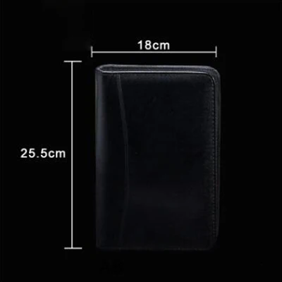 A5 black A5/A6/B5 блокнот на молнии с калькулятором бизнес канцелярские товары журнал путешествий; Записная книжка Сумка для документов может настроить логотип - Цвет: A5 black