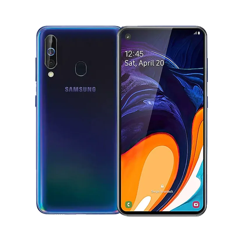 Черный Samsung Galaxy A60 SM-A6060 смартфоны на Android 6,3 дюймов FHD+ Восьмиядерный процессор Snapdragon 675 6 ГБ 3500 мАч 32 МП камера NFC мобильный телефон - Цвет: Черный