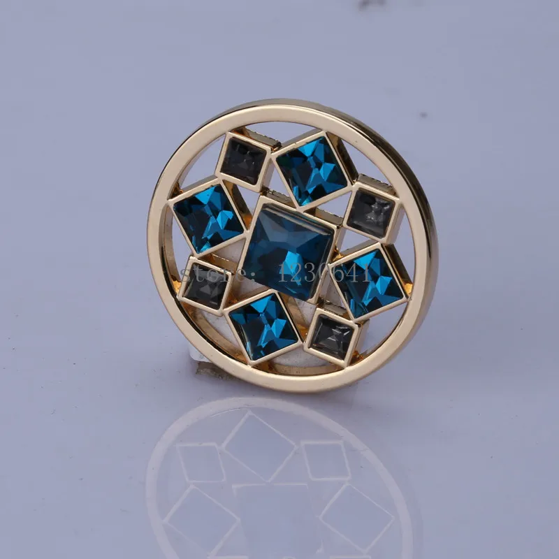 Новинка 33 мм монета синий роскошный кристалл мульти средний royale кварц подходит 35