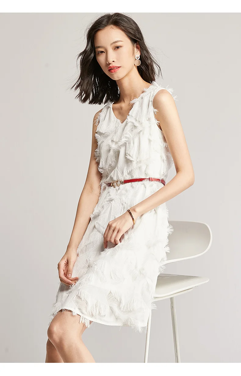 Vimly летнее подиумное платье трапециевидной формы с перьями Vestido элегантное сексуальное платье с v-образным вырезом без рукавов Мини платья знаменитостей Клубная одежда