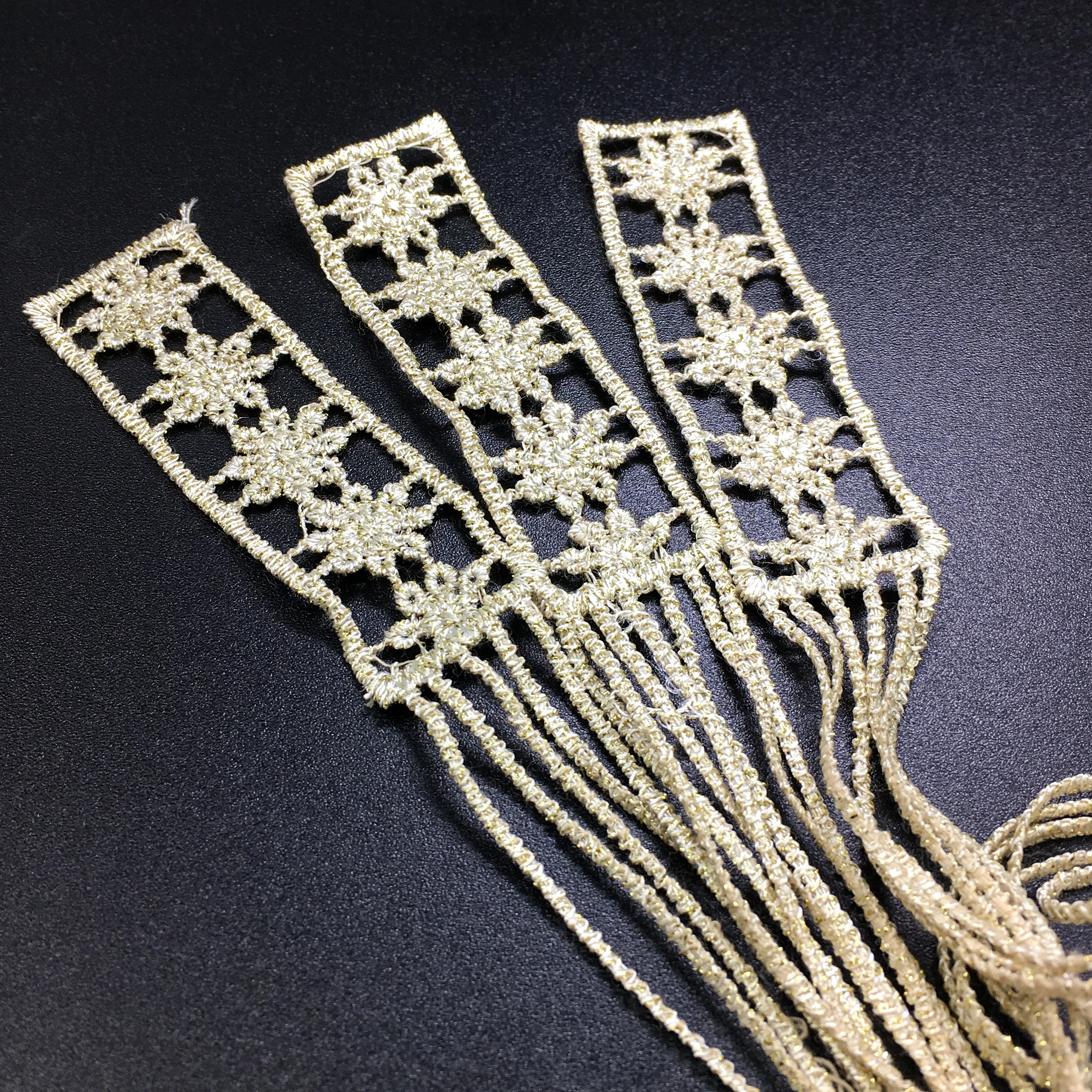 6pc 30x2cm Sew On Gold Embroidery Tassel Patch Baroque Embroidered Applique Fringe Patches For Clothing Parches Bordados AC0945 - купить по