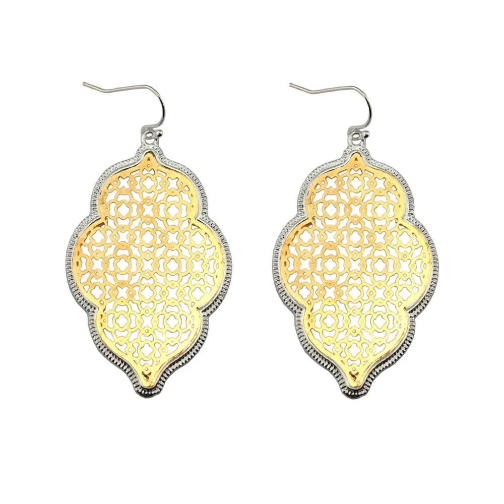 Двухцветные висячие серьги из филиграни для женщин яркие марокканские модные