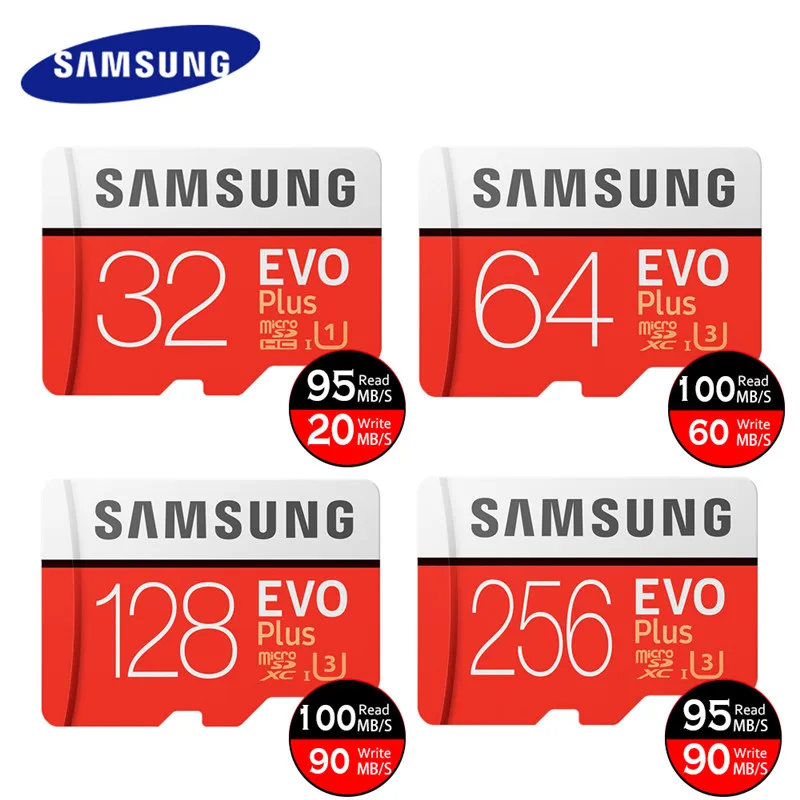 

Карта памяти SAMSUNG Micro SD, класс 10, 32 ГБ, 64 ГБ, 128 ГБ, 256 ГБ, 512 ГБ, 100 МБ/с./с