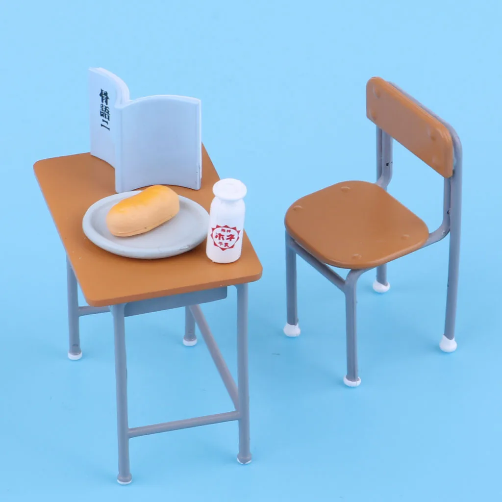 Миниатюрный Кукольный домик набор из 6 предметов школьный Настольный стул мебель