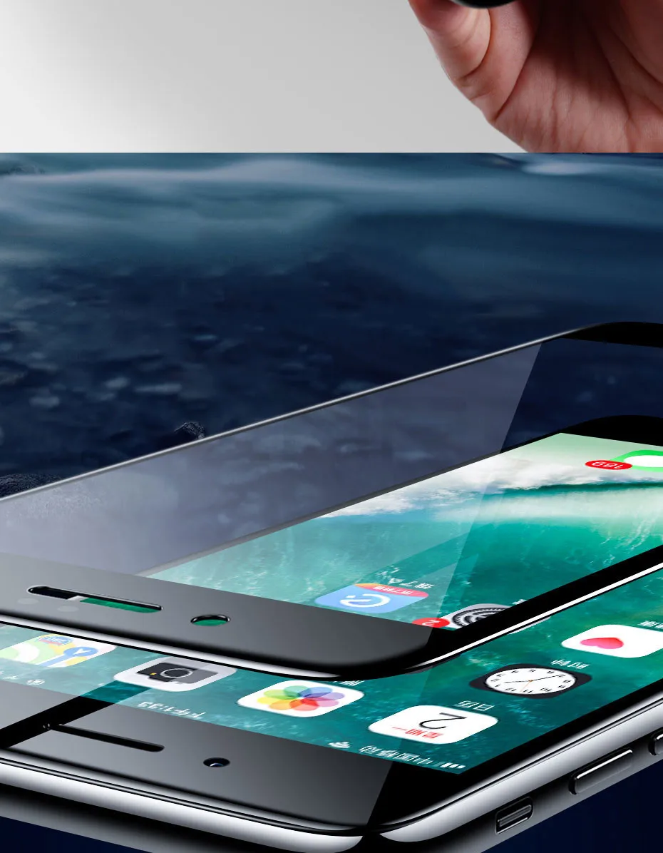ZNP 15D защитное стекло с закругленными краями для iPhone 7 8 6 6S Plus, закаленное защитное стекло для iPhone 8 7 6 Plus