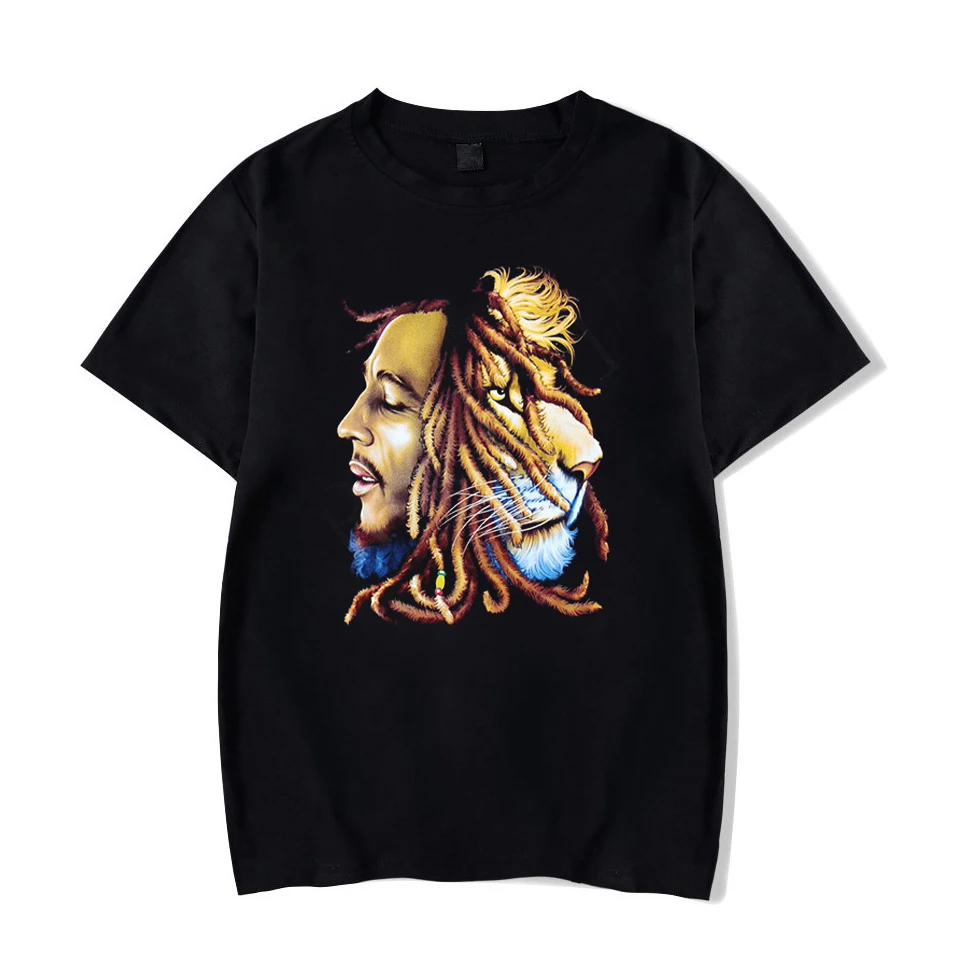 Футболка Bob Marley для мужчин/женщин летняя белая футболка Homme Rock Hip Hop регги