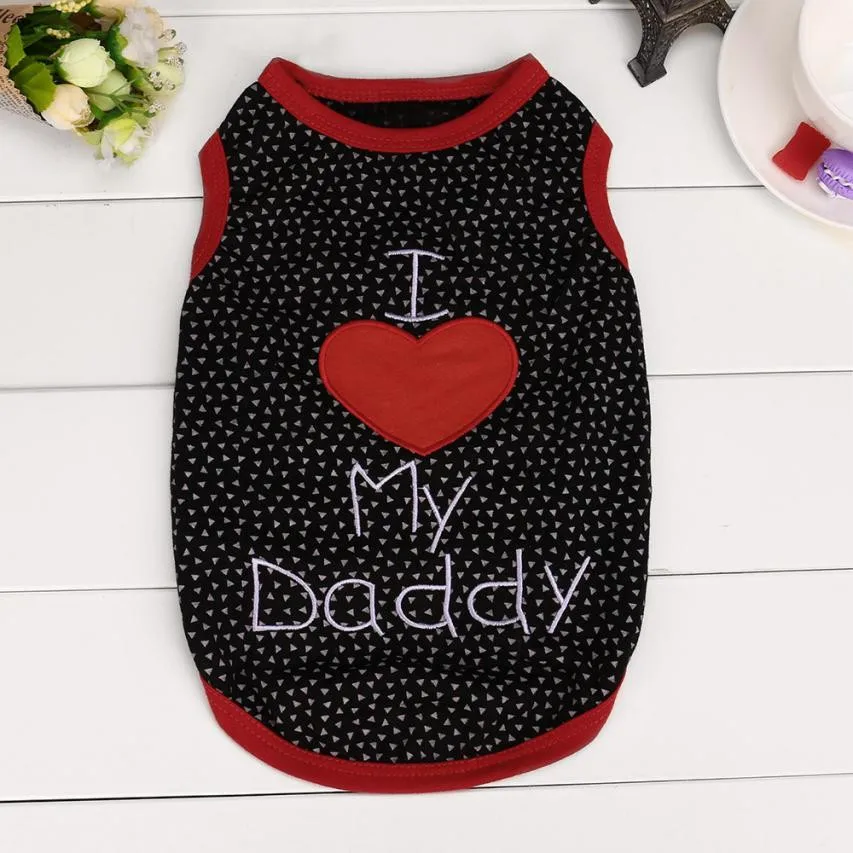 2018 новые акции собака жилетка футболки штаны одежда с надписью I Love My Daddy/Mommy жилет
