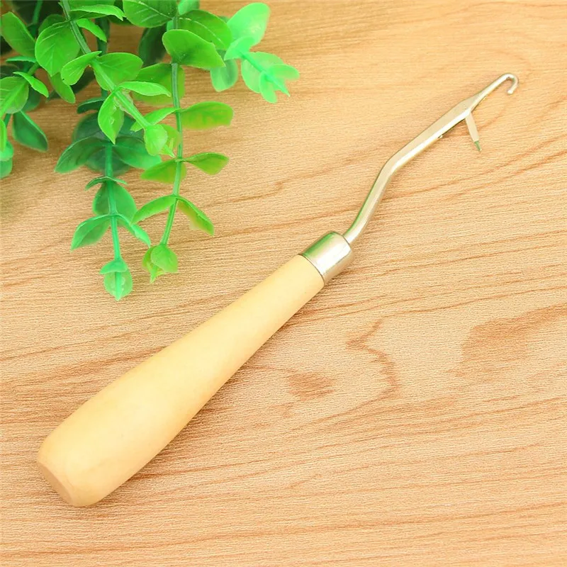 1 шт. крючки ручка деревянная игла вязание крючком крюк с защелкой из плотной