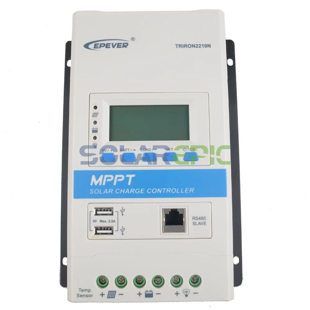 20A Epever TRIRON серия модульный MPPT Контроллер заряда 12 В/24 В TRIRON2210N 100 в PV вход солнечный