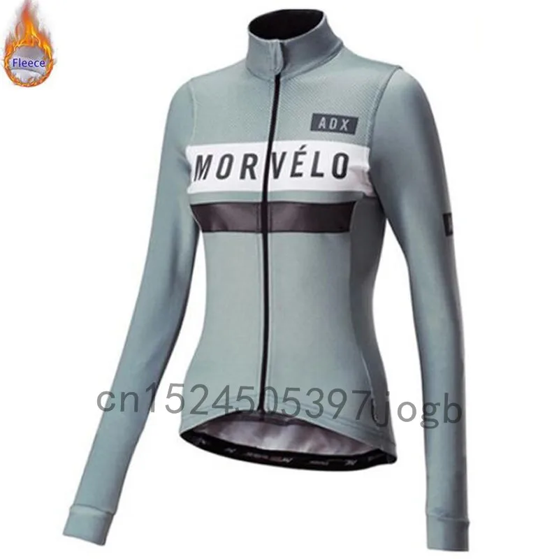 Morvelo, зимняя теплая флисовая женская велосипедная майка с длинным рукавом, Ropa ciclismo, велосипедная одежда, велосипедная одежда, Майо Ciclismo