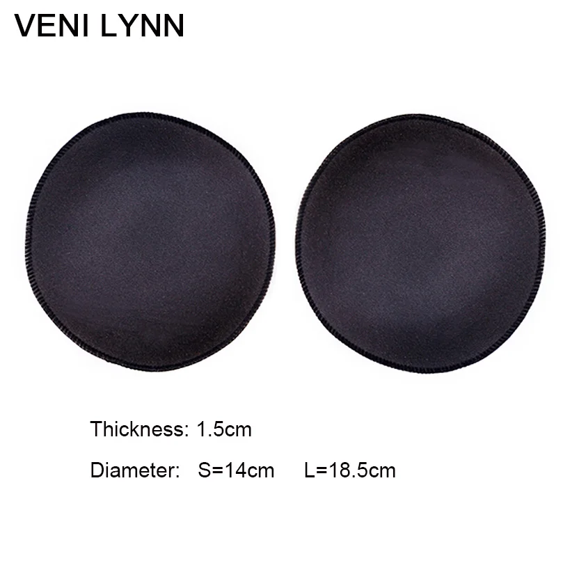 Round Black VENI LYNN 1,5 см Толстая овальная форма губка Мягкие Ягодицы фижмы поддельные s и накладки на ягодицы пена для трусиков нижнее белье - Цвет: Round Black