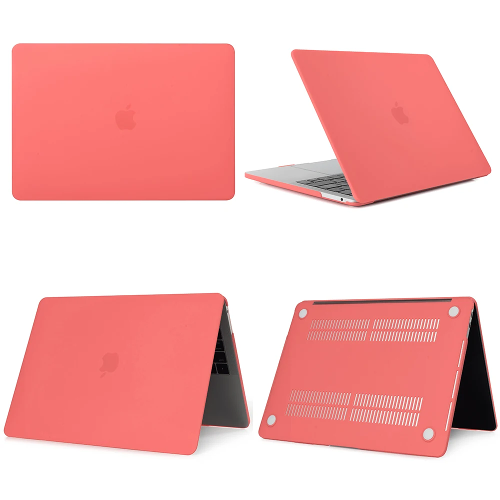 Matte Living Coral Чехол для ноутбука Apple MacBook Touch ID A1932, Air Pro retina 11 12 13 15 для mac book Pro 13,3 15 Touch Bar+ чехол для клавиатуры - Цвет: Matte Living Coral