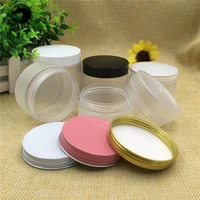 10pcs free shipping 50ml 100 150 200 ml 5 oz empty frosted plastic bottles aluminum cap butter cream sample packaging containers