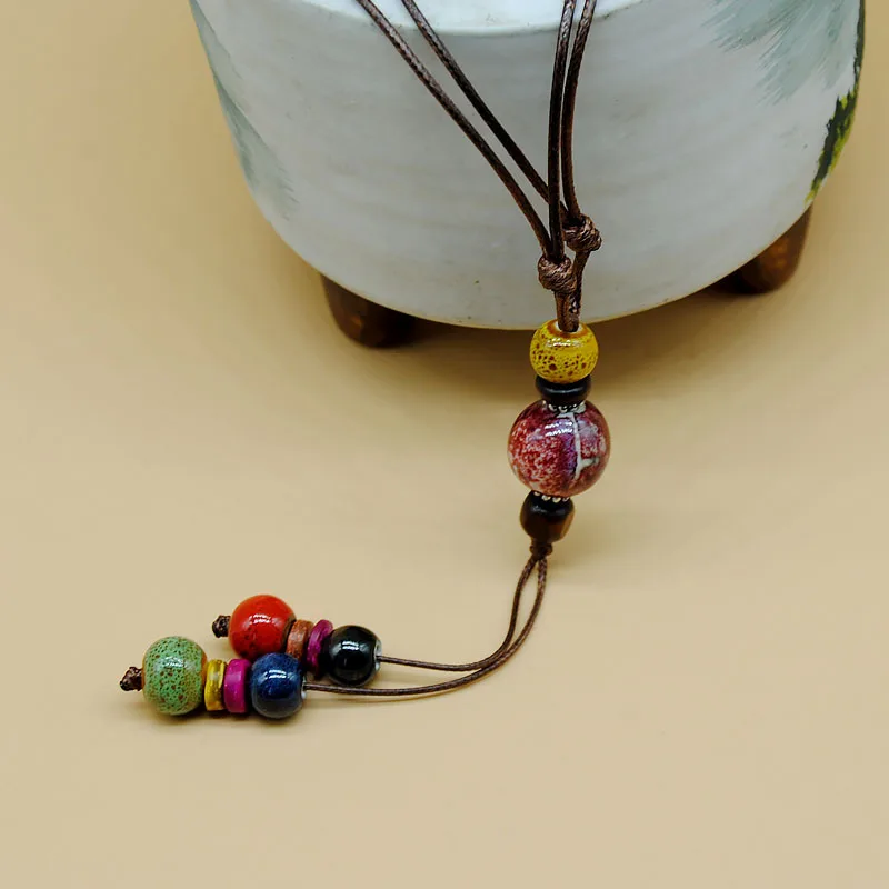 Ожерелье ключицы длинное ожерелье женские керамические бусы цепочка с длинной