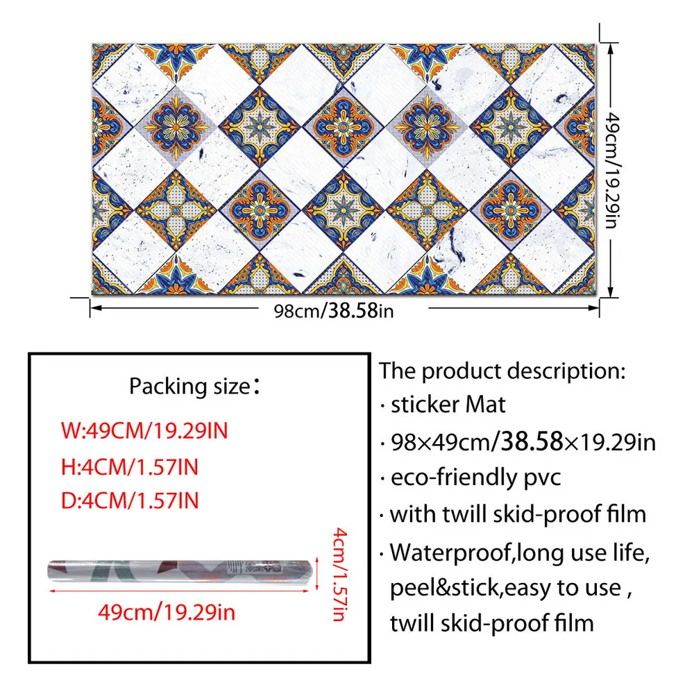 Европейский стиль плитки скандинавский водонепроницаемый из ПВХ наклейки