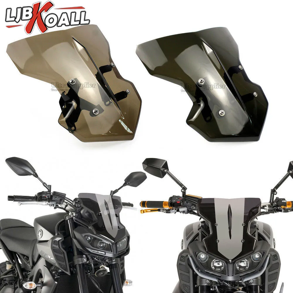 Мотоцикл лобовое стекло ветровое стекло с монтажным кронштейном винт для Yamaha MT09 MT-09 FZ09 FZ-09 MT FZ 09
