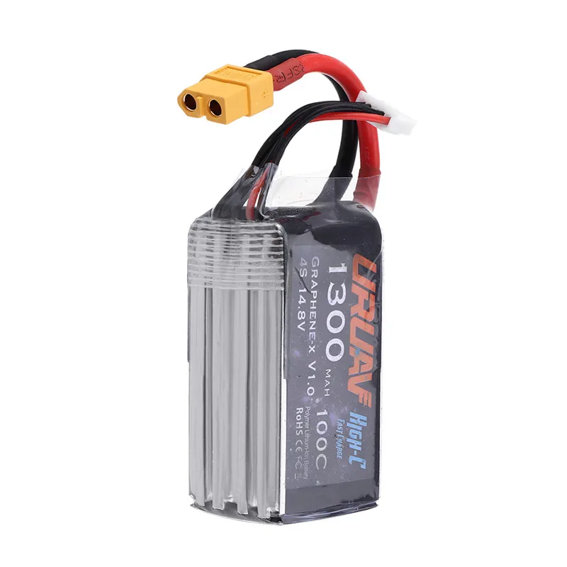 4 шт. URUAV Graphene-X Быстрая зарядка V1.0 4S 14 8 в 1300 мАч 100C Lipo батарея XT60 разъем для