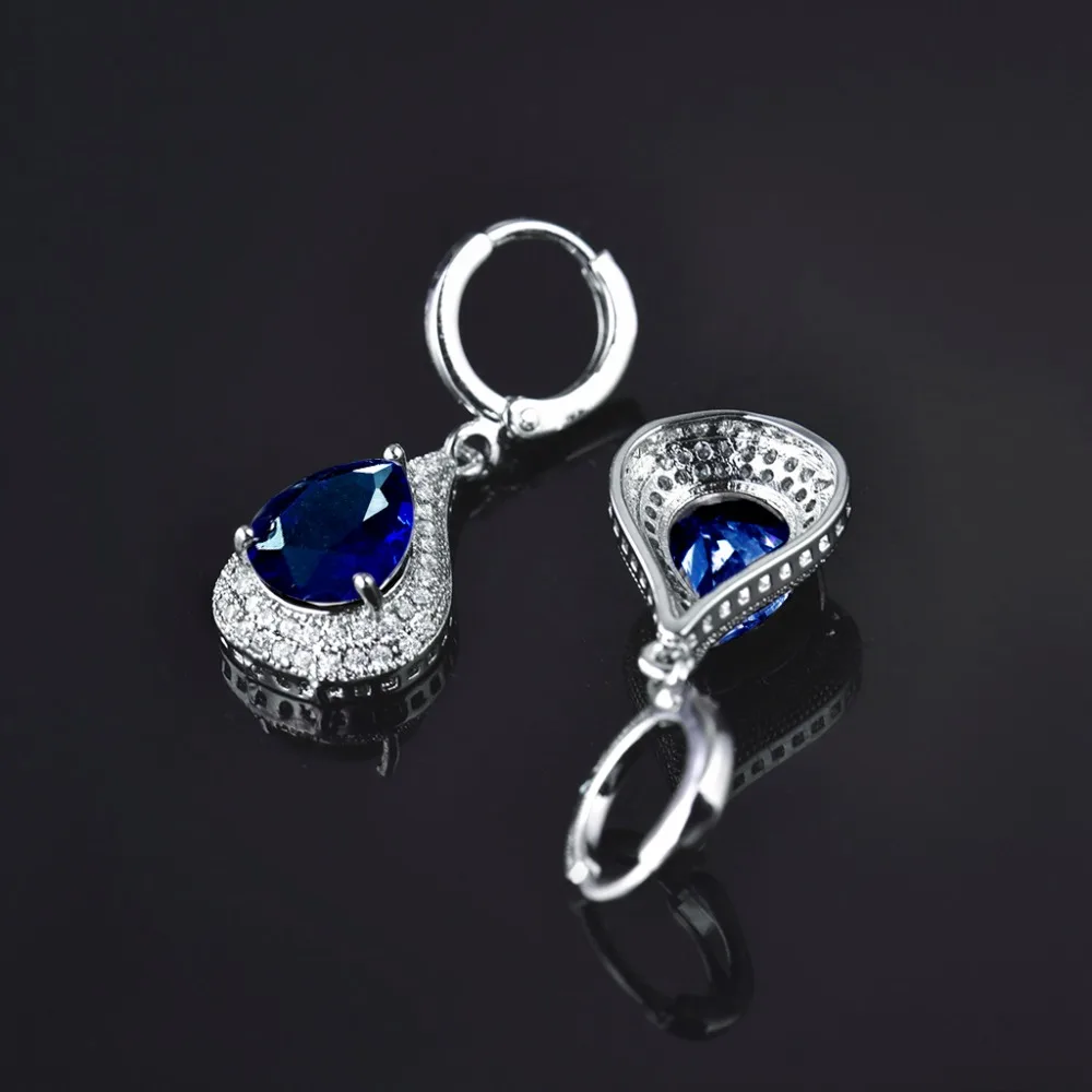 Женские серьги-капельки MOLIAM серьги серебристого цвета с кристаллами груши