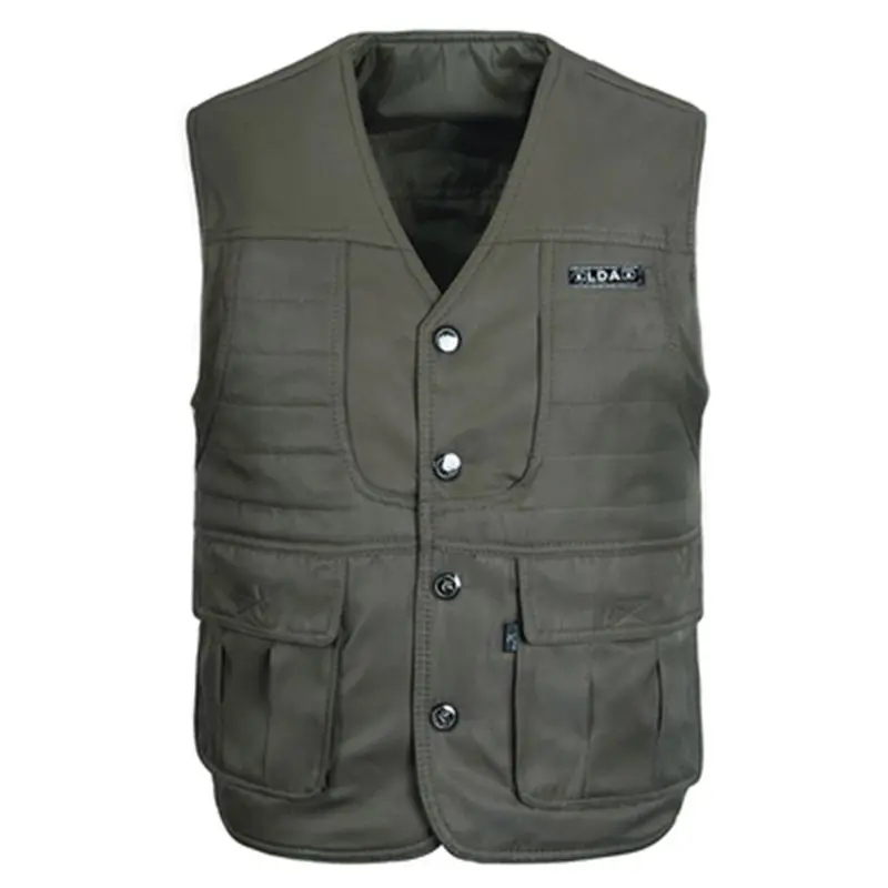 

new Spring and autumn casual vest men multi-pocket photography vest men plus cotton thick vest