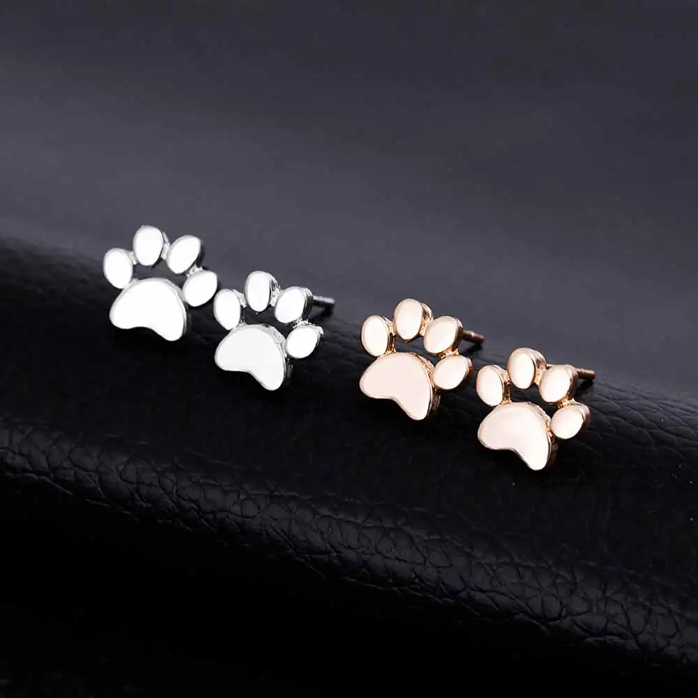 Женские серьги гвоздики с принтом лапы|stud earrings|earrings for women catearrings |