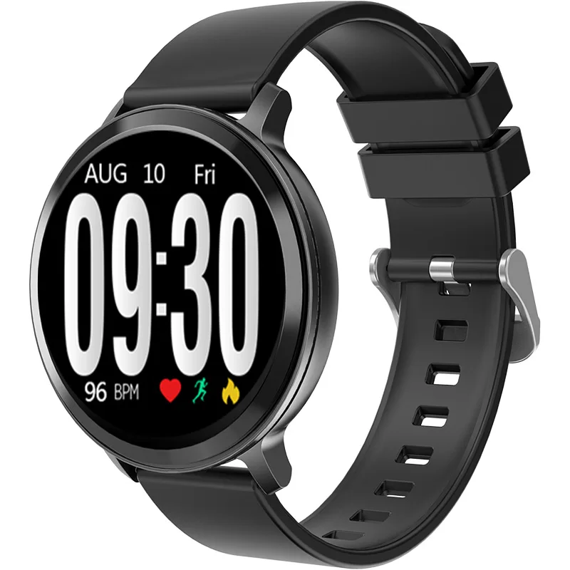 Black silical strap Смарт-часы с Bluetooth, мужские часы для измерения артериального давления, женские Смарт-часы, водонепроницаемые спортивные часы с трекером, WhatsApp для Android Ios - Цвет: Black silical strap